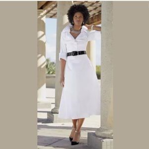 WOMENS ASHRO WHITE RAYELLE DRESS WITH BLACK BELT